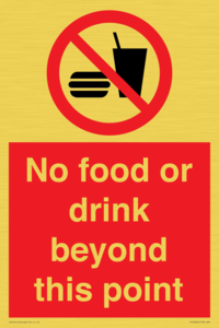 No food or drink beyond this point
